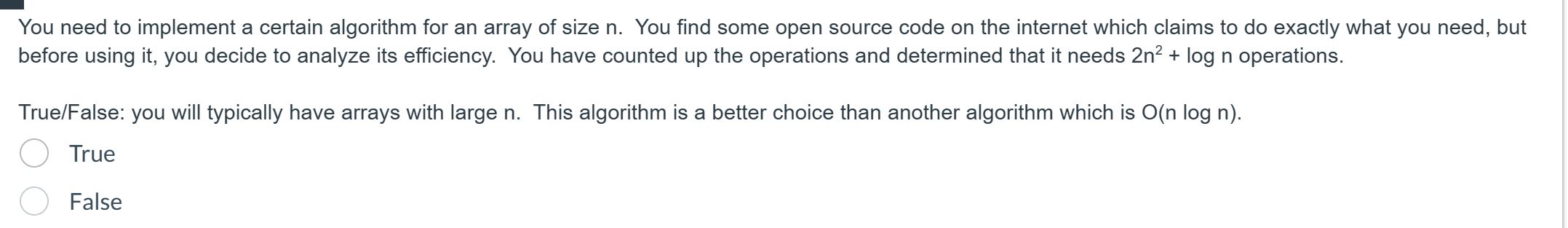  You need to implement a certain algorithm for an array of