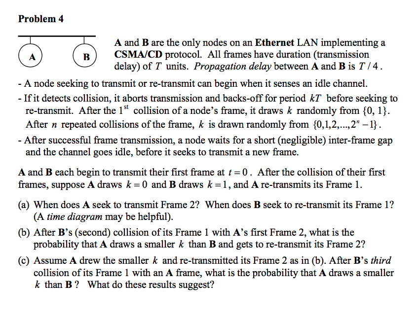  Problem 4 A and B are the only nodes on an