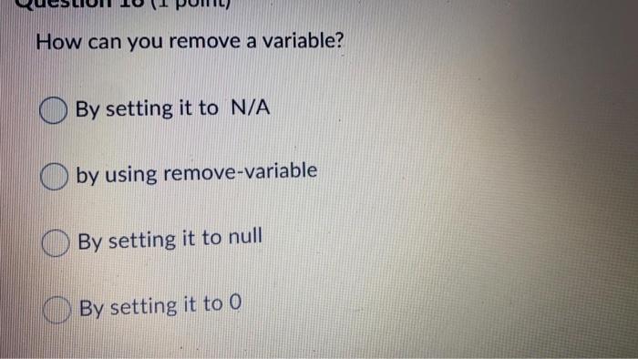 command clears the console CLR O CLEAR-SCREEN CLEARS CLEAR Question 15 (0.5