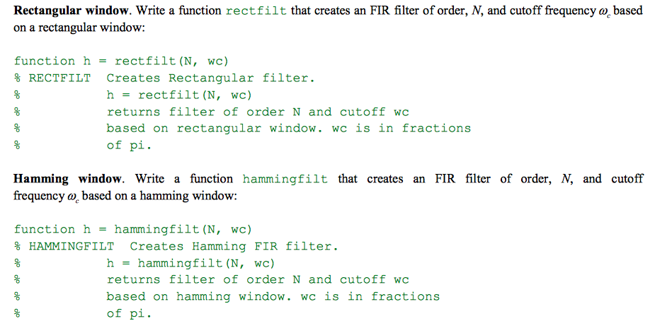 MATLAB HELP PLEASE! NEED HELP MAKING THESE FILTERS, FOR SOME REASON I