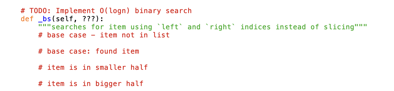 that items remain sorted: - add( item) - adds item to the