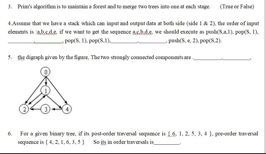 in the blank all what i need is to answer with "True