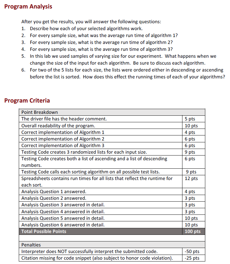 look at the PROGRAM CRITERIA to get more idea and for completeness.