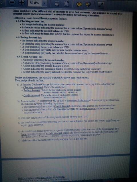  we need to write a programme using c++ %28% Bank instilutions