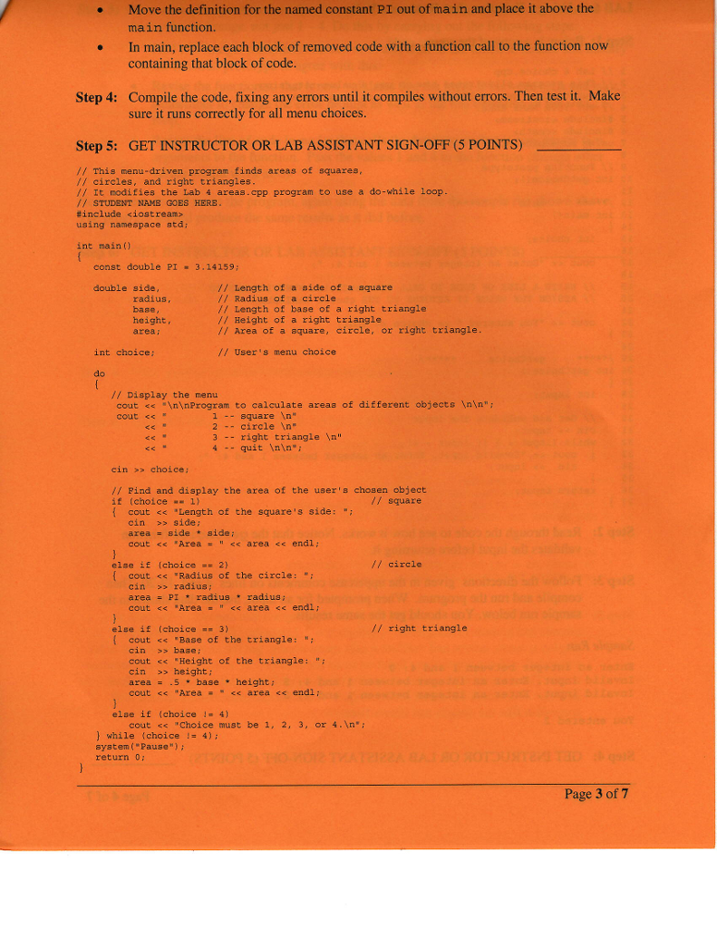 refresh your recollection: Specifications: Sample Run Create a menu-driven program that finds