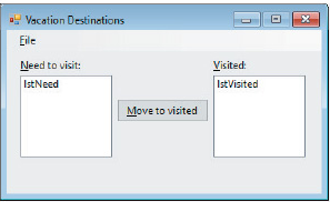 Create a Windows Forms application. Use the following names for the project