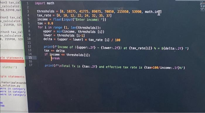  code is not working for this problem import math your program