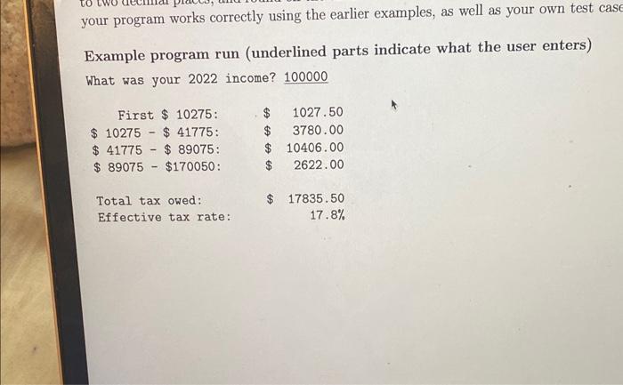 works correctly using the earlier examples, as well as your own test