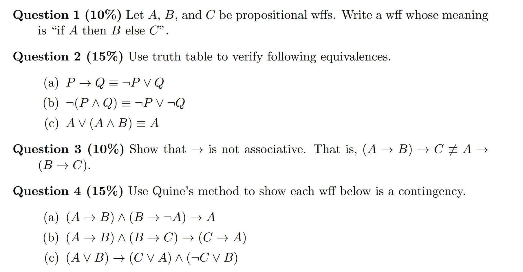  Please solve step by step Question 1(10%) Let A,B, and C