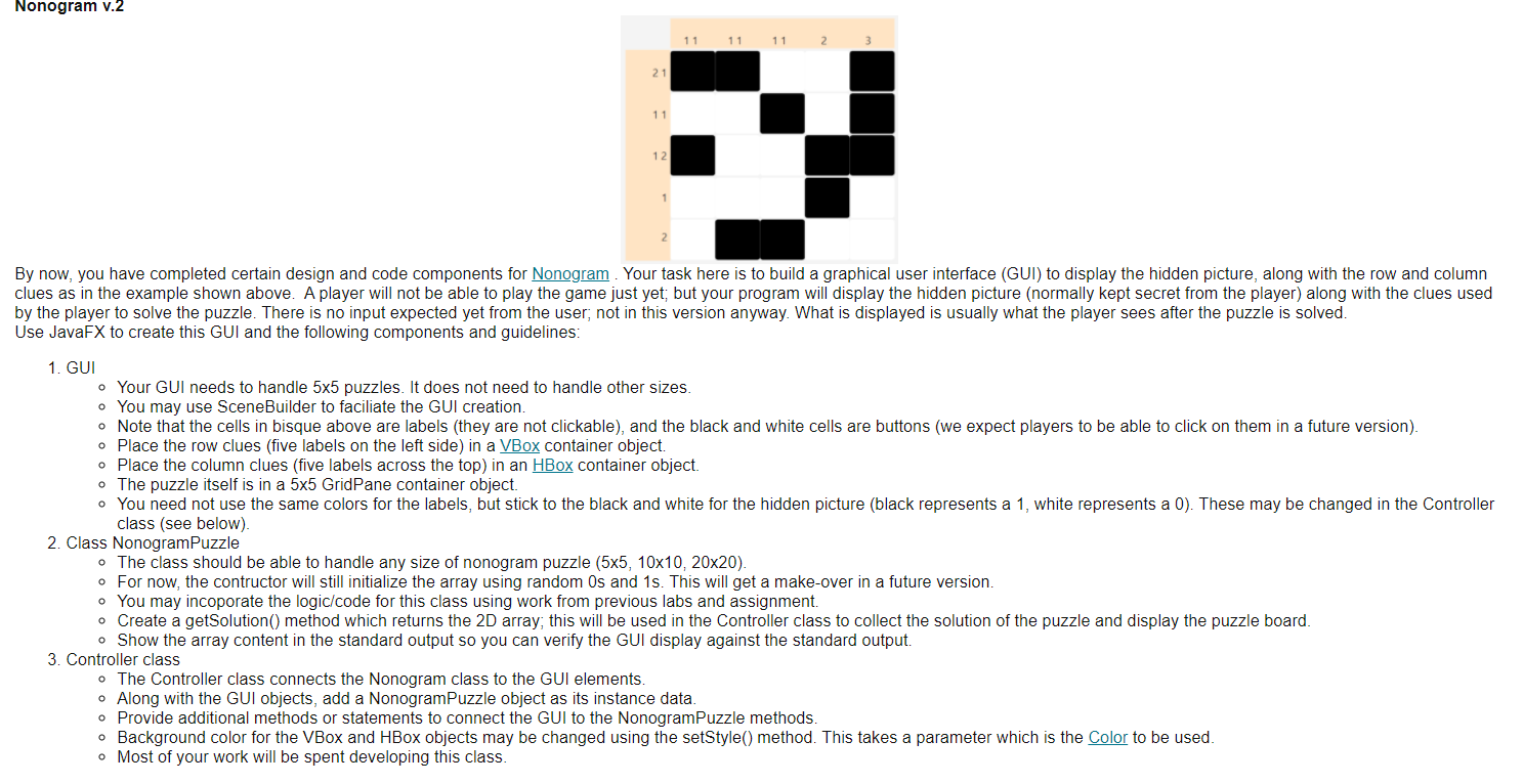  IN JAVA Nonogram v.2 11 11 11 21 11 12 PY