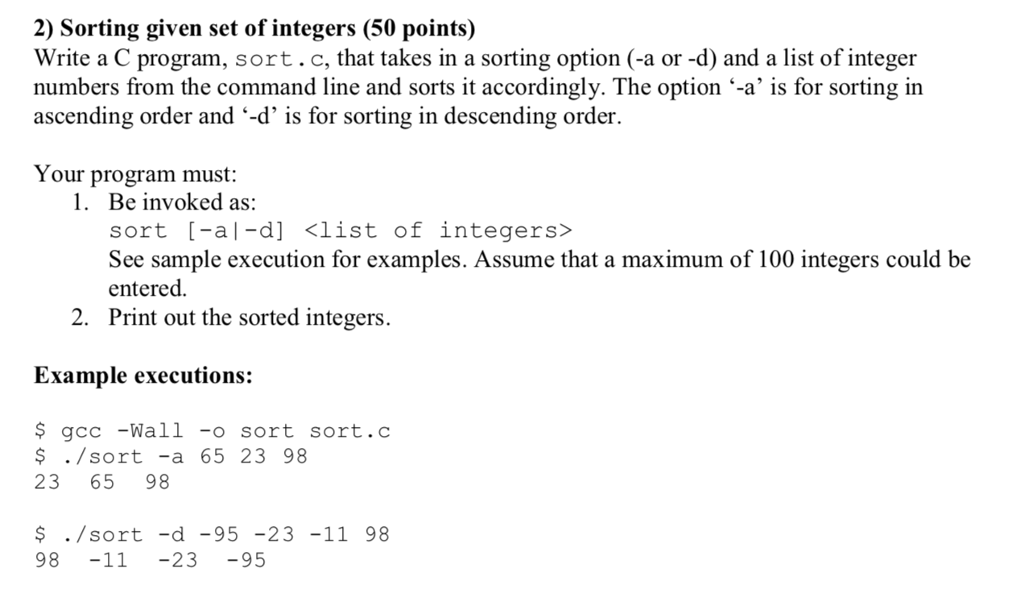 characters (50 points) Write a C program, count.c, which counts the number