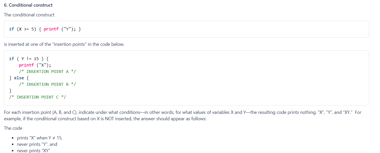 H 6. Conditional construct The conditional construct if (x >= 5) {