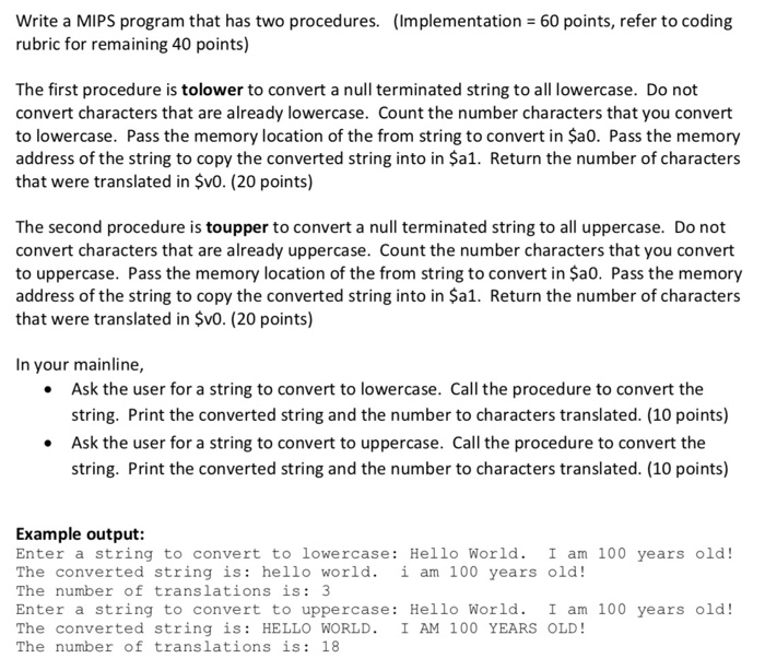  Using Mars Assembly language Write a MIPS program that has two