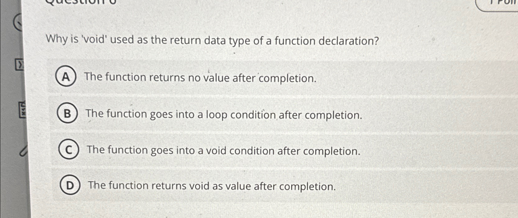  Why is 'void' used as the return data type of a