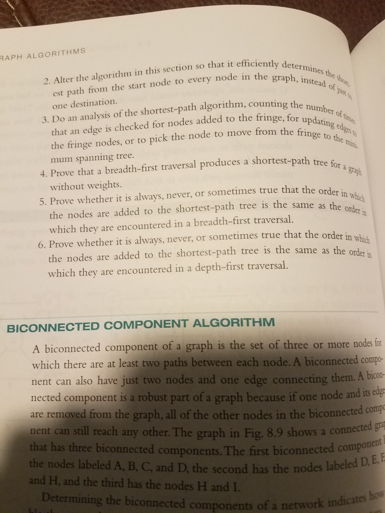  number 4 RAPH ALGORITHMS determines the 2. Alter the algorithm in