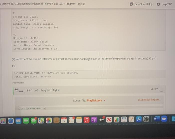 following specifications. Note: Some methods can initially be method stubs (empty methods),