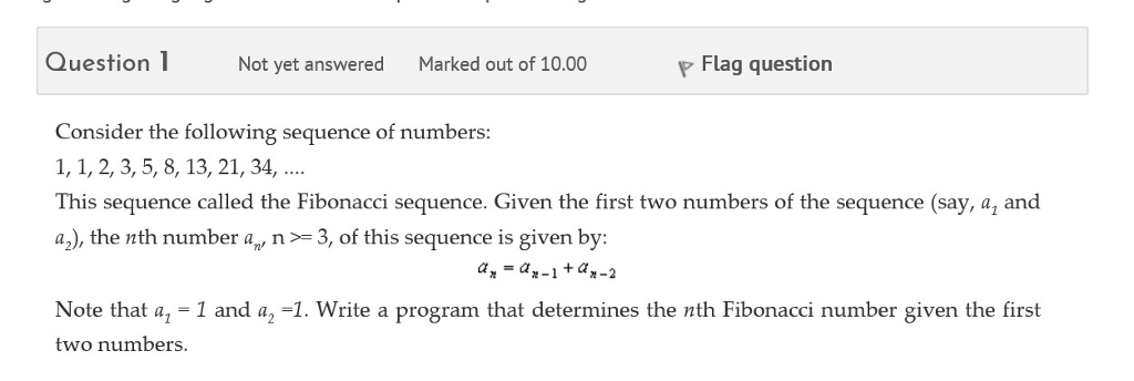 Code in c++ please ! Question Not yet answered Marked out
