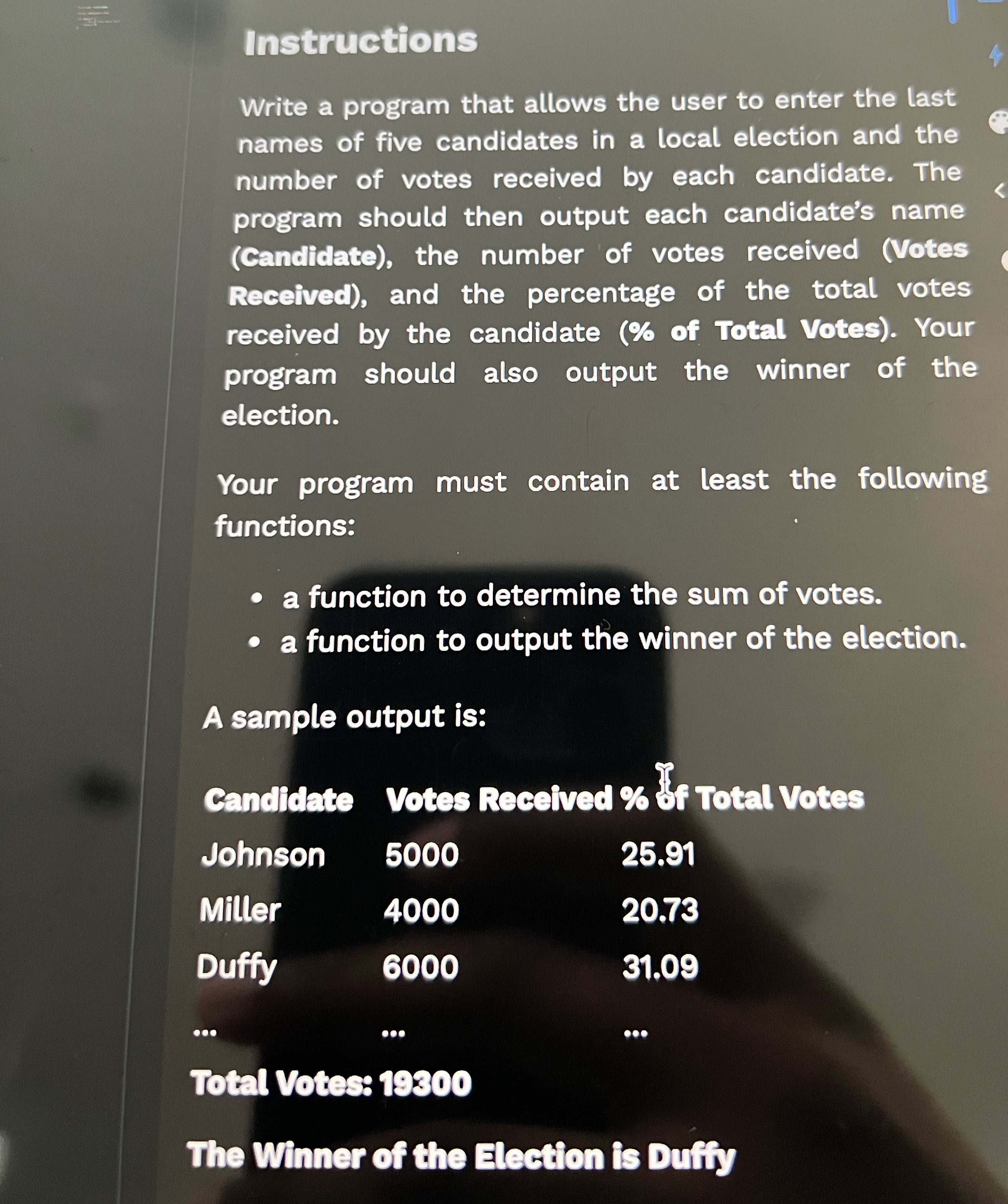  Instructions Write a program In c++ that allows the user to