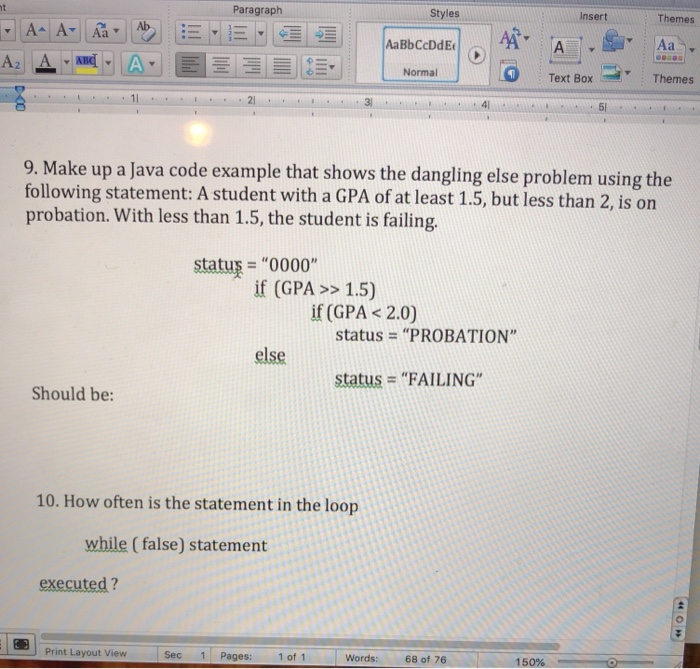  Paragraph Styles Insert Themes wThemes Text Box Normal 4l 9. Make
