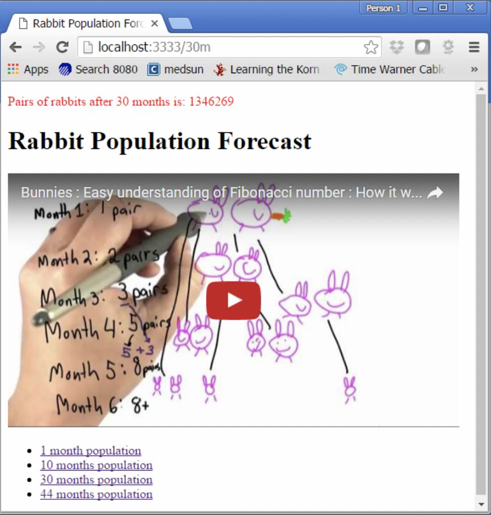 Project Description: You are given a Node.js project that calculates rabbit population