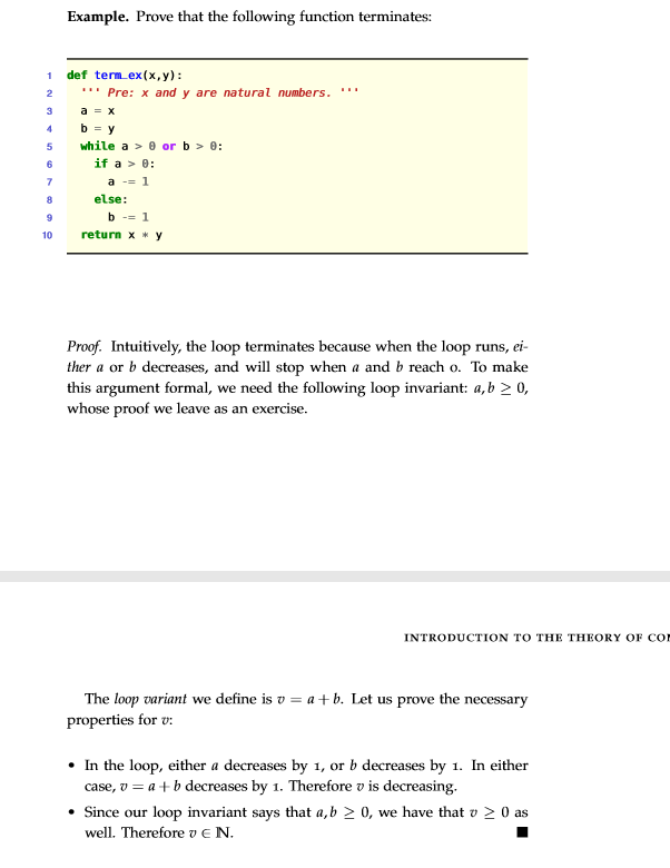 For this example in my text book about program correctness, how