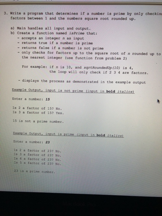 by a given value. a) Main should handle all input and output