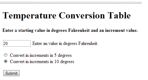 HTML/PHP This program will take the user's input as a temperature in