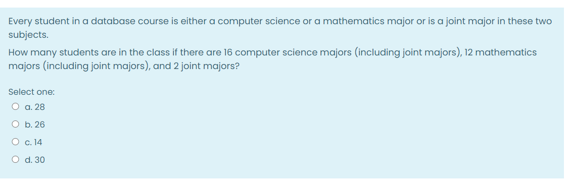 Every student in a database course is either a computer science