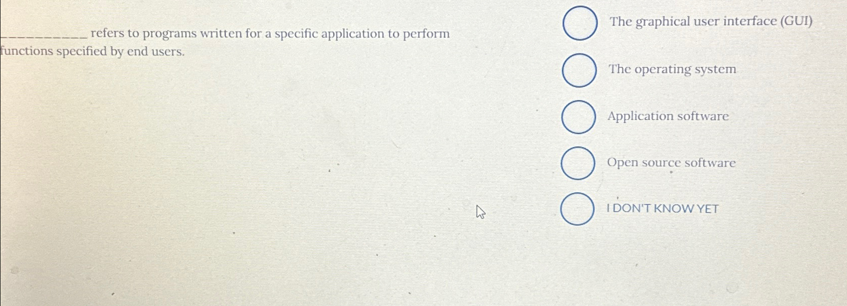  refers to programs written for a specific application to perform The