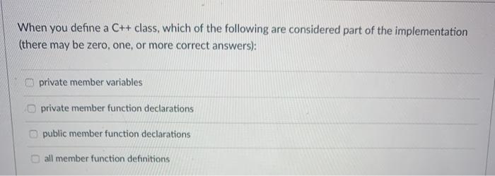 you define a C++ class, you should make the member functions public