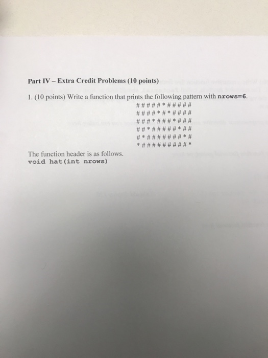  Part IV - Extra Credit Problems (10 points) 1. (10 points)