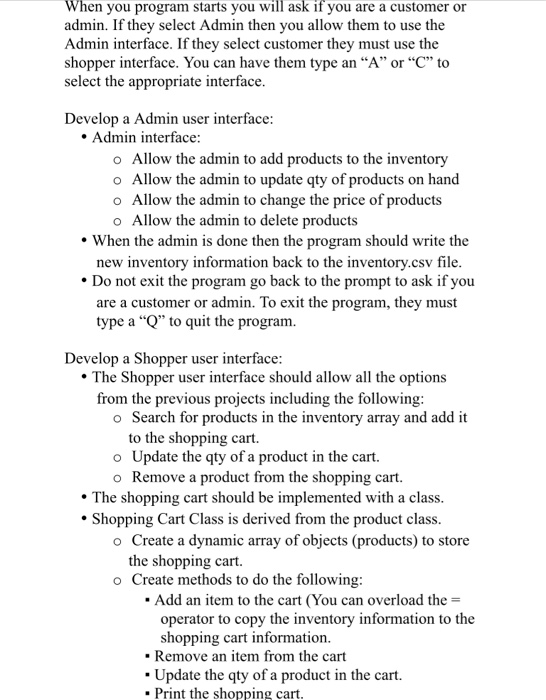 the products o You need to keep track of the following information