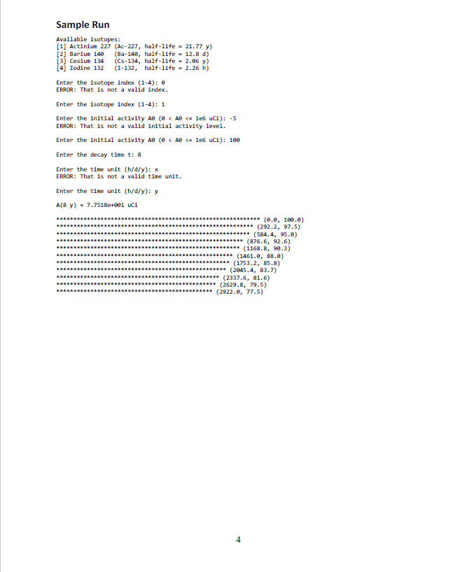 various radioactive substances. Background Physics The following equation tells how much of