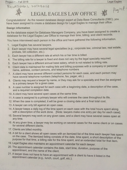 This class is database systems - design, implementation and management, Project 1