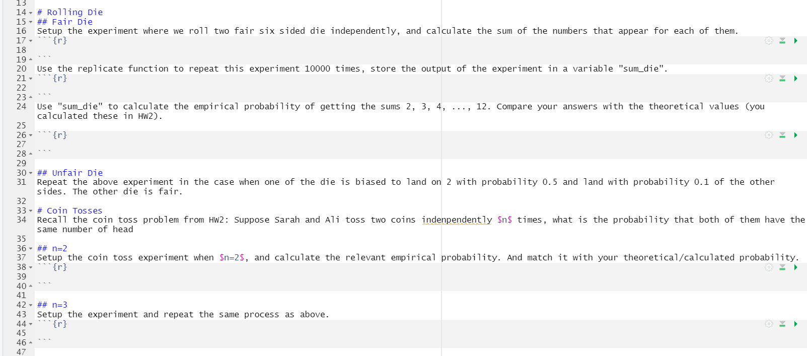 13 14 - # Rolling Die 15 - ## Fair Die