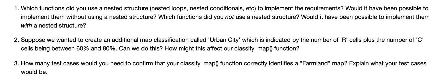 Here is my code and 3 reflection questions can you please