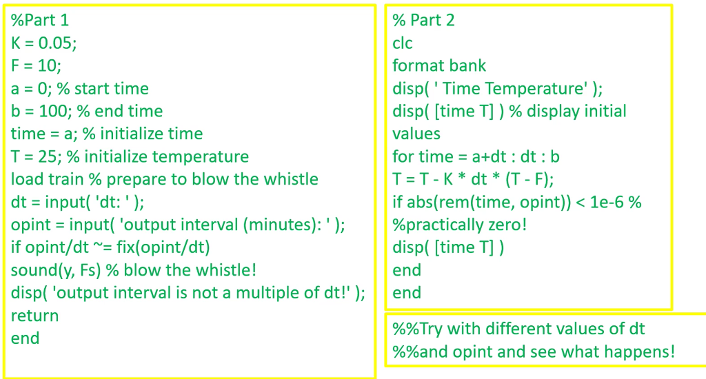 USE MATLAB PLEASE. COPY SCRIPT DON'T SCREENSHOT IT PLEASE %Part 1 K