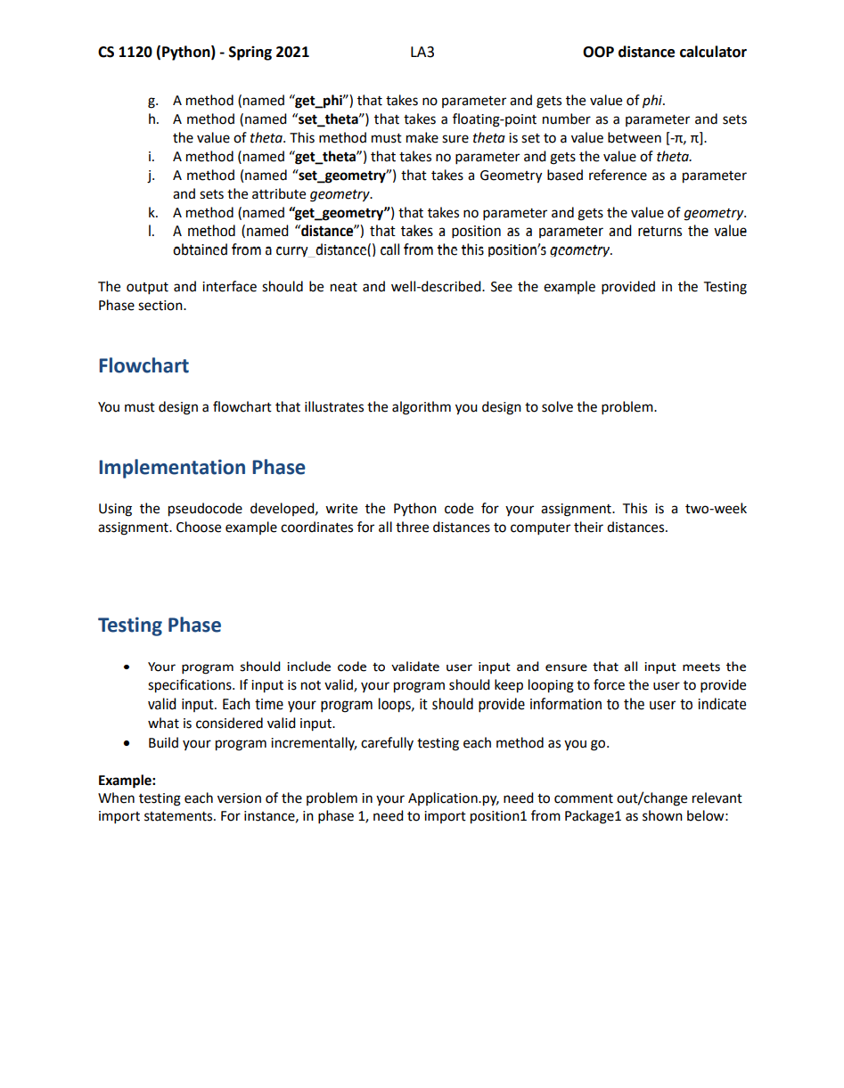 program flowchart Problem Specification Develop an application in Python to determine the