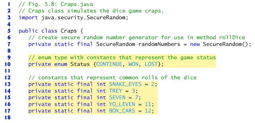  Please using java // Fig. 5.8: Craps.java // Craps class simulates