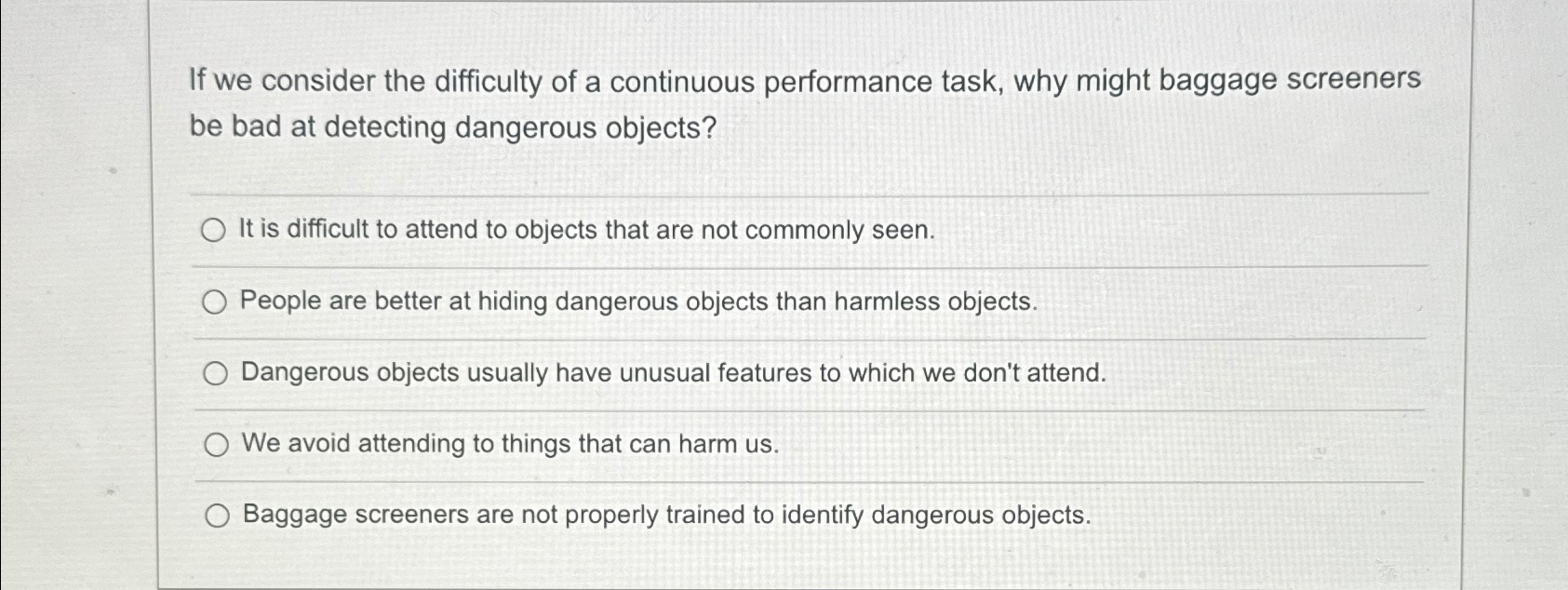  If we consider the difficulty of a continuous performance task, why