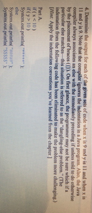  In java 4. Determine the oupput for each of the given