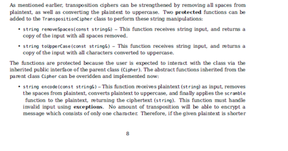 and must be overridden by the derived classes. The function will receive