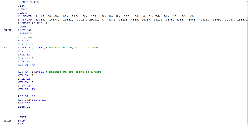 masm615 assembly: Theory Division using shift Two numbers A (an an-1 ...