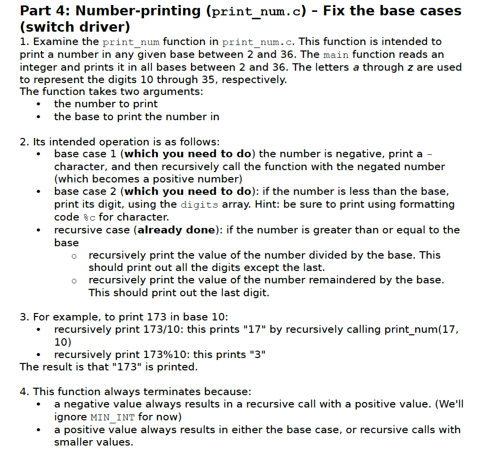  code : /***************************************************************** * Program: print_num.C * * Purpose: implements/illustrates a