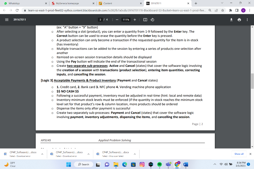 Hardware States (physical interface) 2. Software Logic (main functional logic/controller) States Hardware