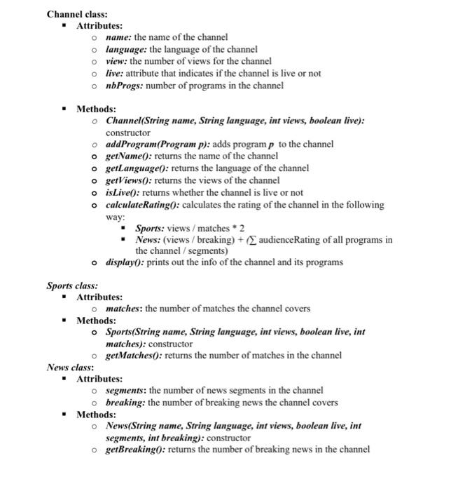 -channels Channel - name : String - language : String - Views