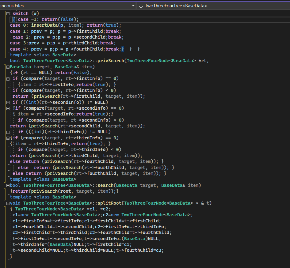  Please use the "234tree.h "!!! Problem: 2-3-4 trees are generalization of