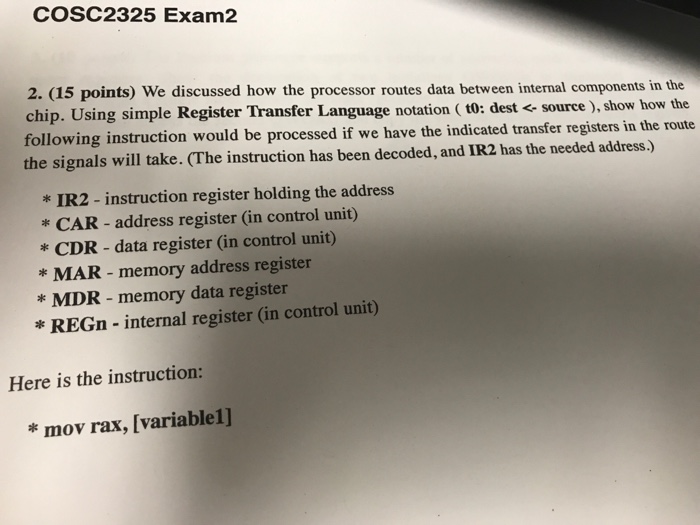  We discussed how the processor routes data between internal components in