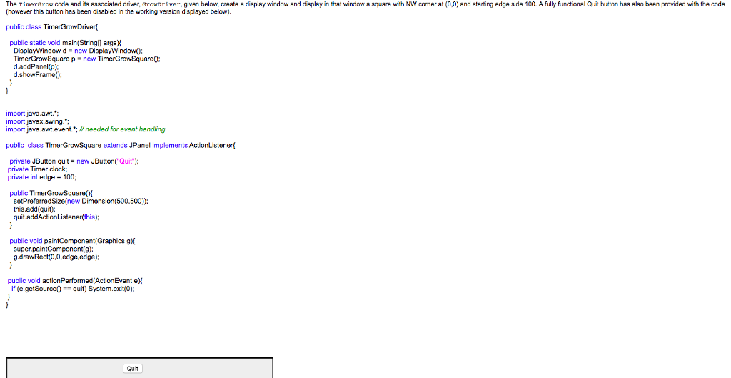  The TimerGrow code and its associated driver, Groworiver, given below, create