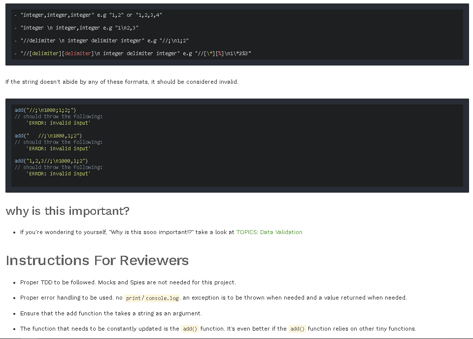 TDD manner. 1. Create an add function that can handle up to